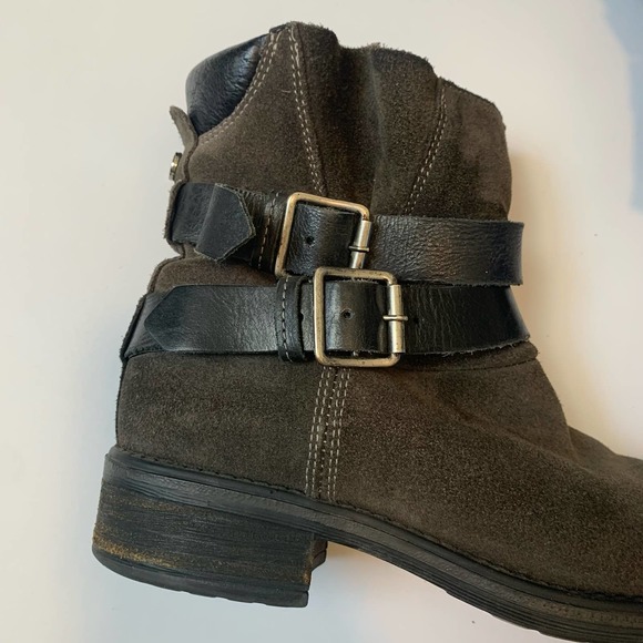 Steve Madden Womens Ankle Booties Size 8 Buckle Heel Side-zip Dark Brown - Picture 3 of 14